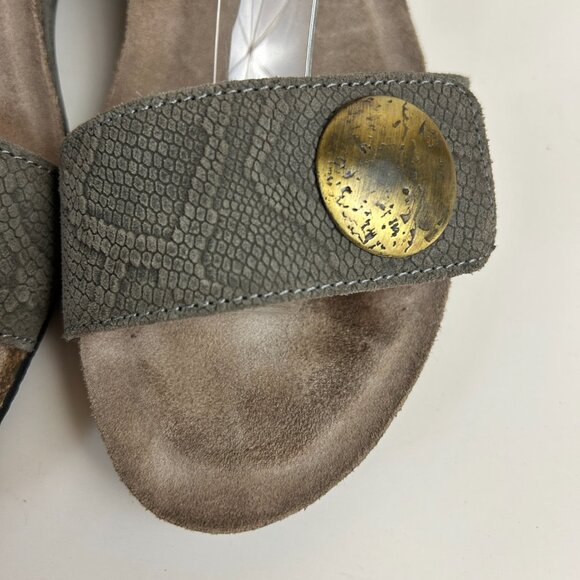 Taos Sandals 41 US 10-10.5 Taupe Carousel 2 Wedge Open Toe Leather Comfort - Picture 9 of 15